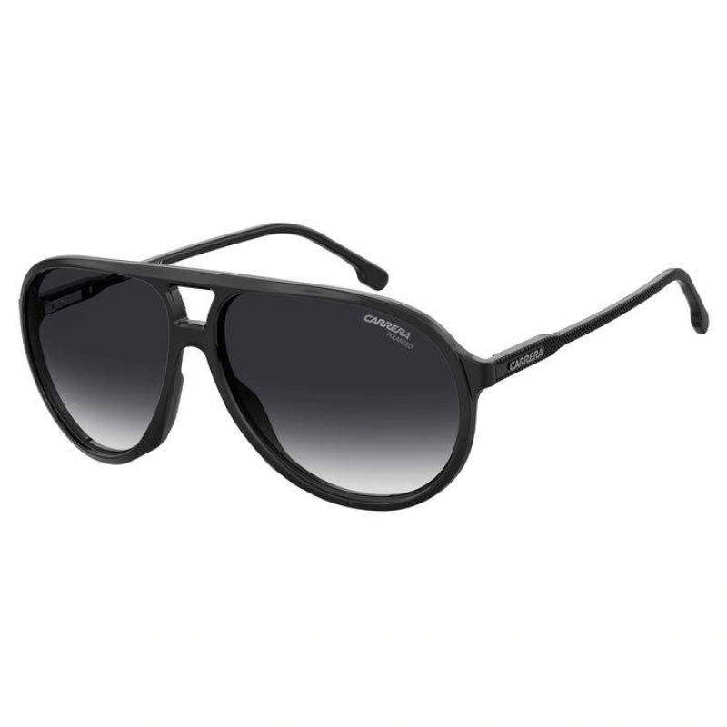 Carrera 237/S Black Aviator Sunglasses for Men, Dark Grey lens