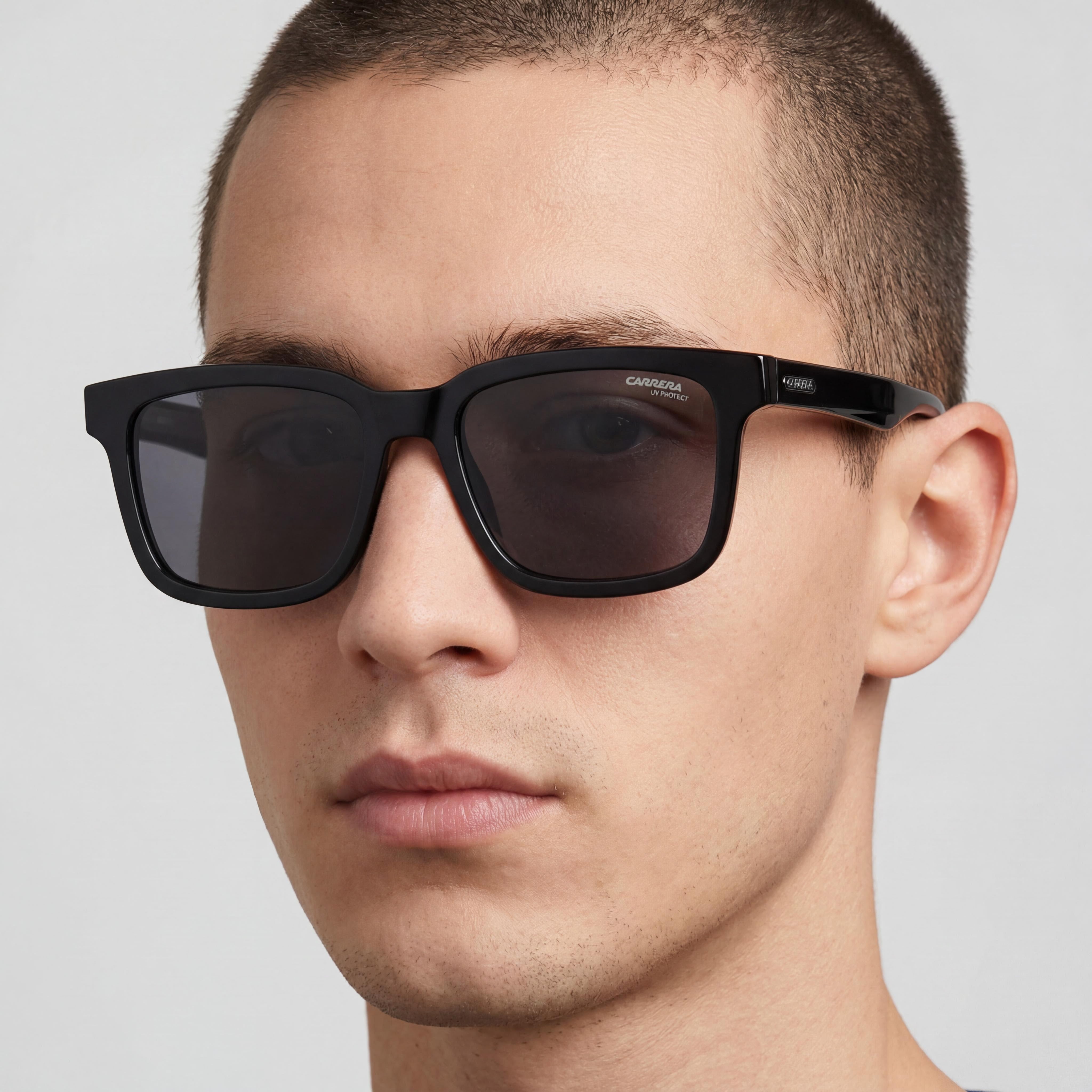 Carrera CARRERA 251/S Unisex Black Acetate Full Rim UV Protection Prescription-Ready Sunglasses 53mm, Photo 5