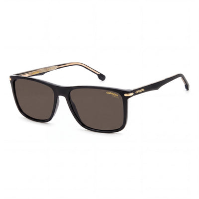 Carrera 298/S Black Rectangle Sunglasses for Men, Black lens