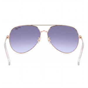 Carrera 3005/S Aviator Sunglasses Women — side view, Non-Polarized Blue Shaded lens