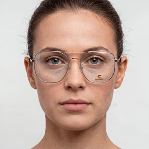 Carrera 3013 Aviator Eyeglasses Women — side view, Palladium Metal temples