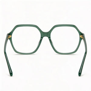 Carrera 3032 Rectangle Eyeglasses Women — side view, Green Acetate temples