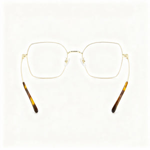 Carrera 3035 Rectangle Eyeglasses Women — side view, Gold, Stainless Steel temples