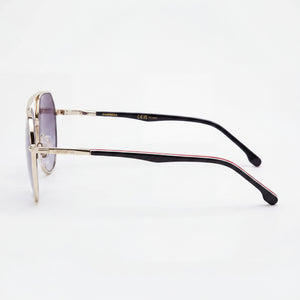 Carrera 303/s Aviator Sunglasses Unisex — side view, Non-Polarized Gold Striped Black lens