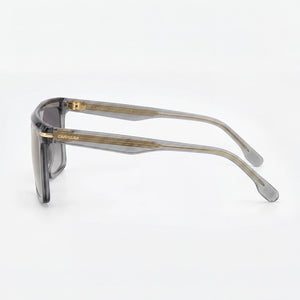 Carrera 359/S Square Sunglasses Women — side view, Non-Polarized Grey Shaded Gold Mirrored lens
