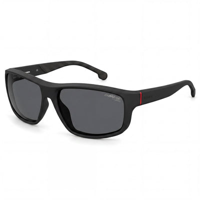 Carrera 8038/S Matte Black Rectangle Sunglasses for Unisex, Grey lens