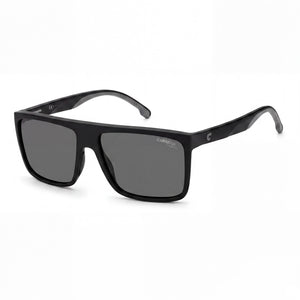 Carrera 8055/S Black Rectangle Sunglasses Unisex, Grey lens