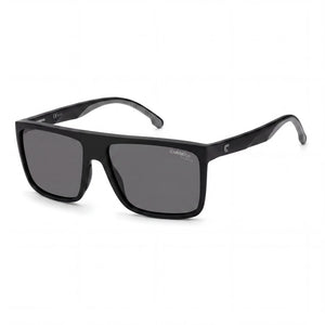 Carrera 8055/S Black Rectangle Sunglasses Unisex, Grey lens