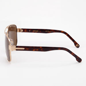 Carrera 8063/S Rectangle Sunglasses Women — side view, Non-Polarized Gold lens