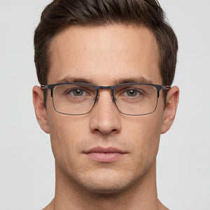 Carrera 8832 Rectangle Eyeglasses Unisex — side view, Black Titanium temples