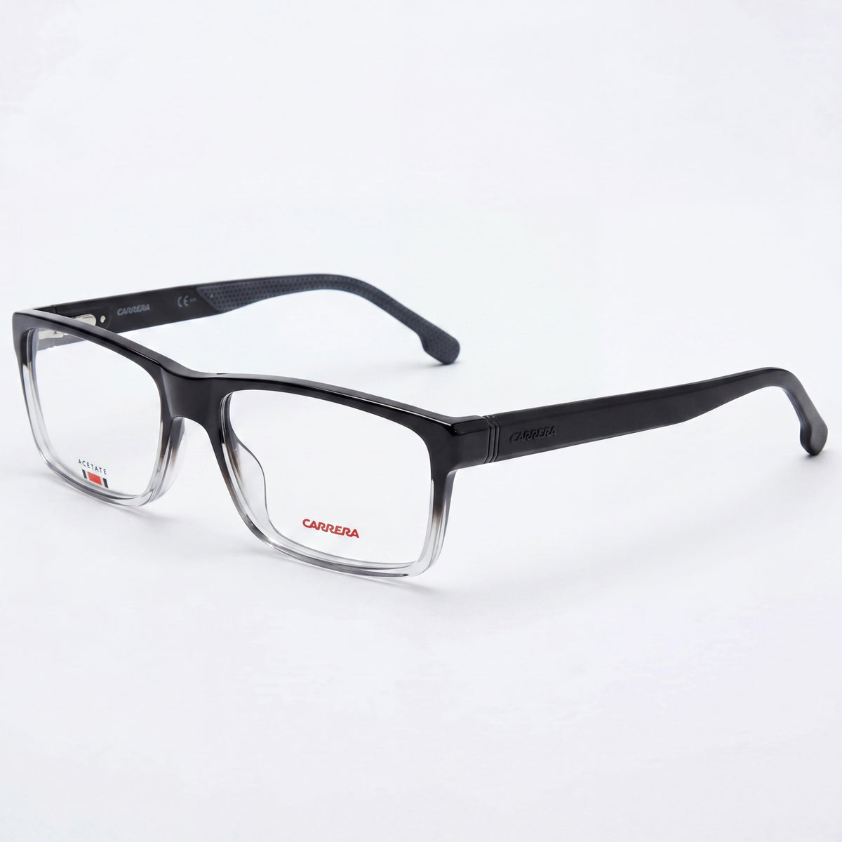 Carrera 8852 Gafas unisex rectangulares de montura completa de acetato, en color negro y gris, con lentes de policarbonato de 57 mm, Photo 1