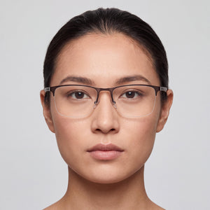 Carrera 8861 Rectangle Eyeglasses Unisex — side view, Brown Alloy Steel temples