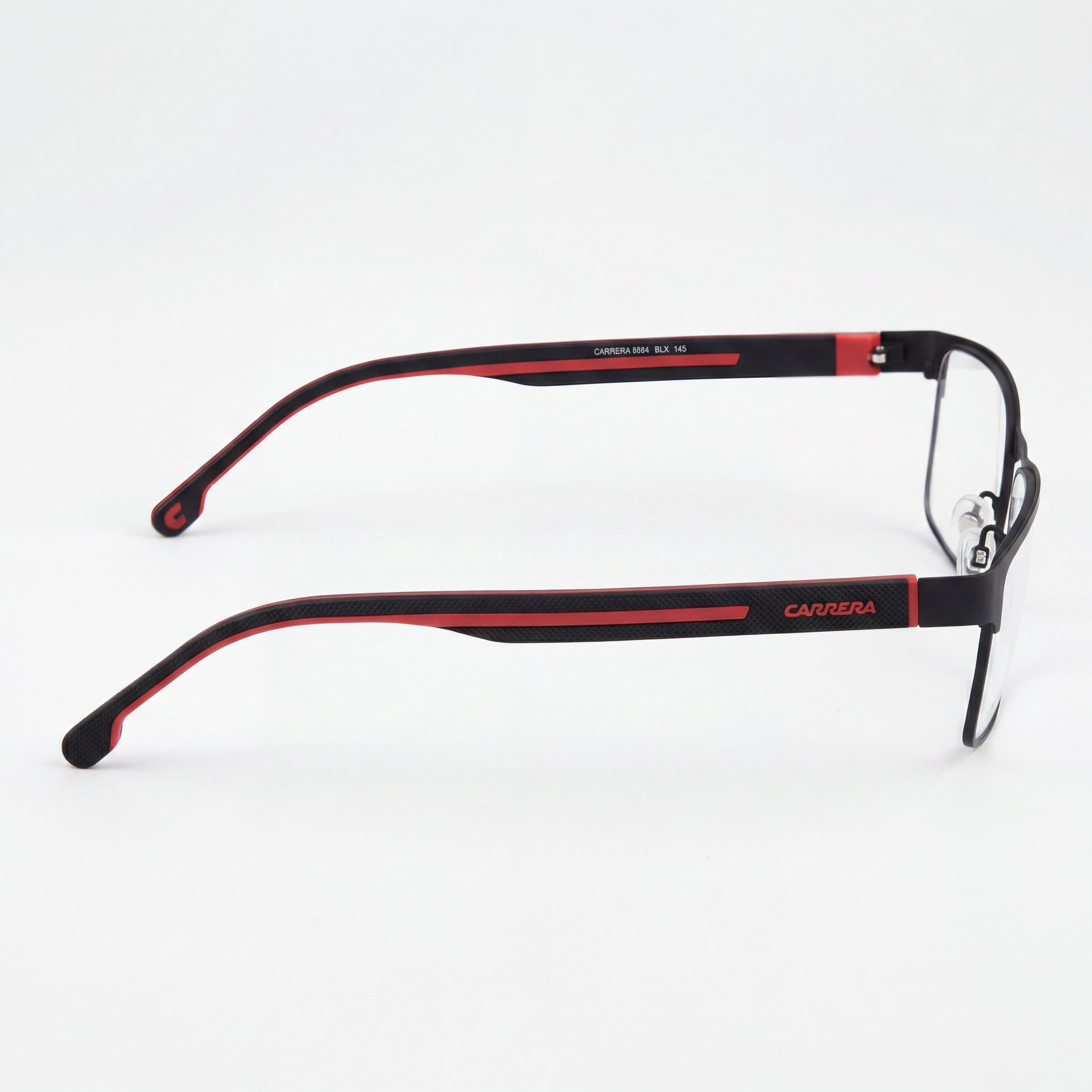 Gafas Carrera Modern para mujer, montura de acero aleado, lentes de policarbonato, negro mate y rojo, 57 mm, Photo 3