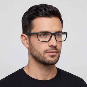 Carrera 8890 Rectangle Eyeglasses for Men — interior view, Polycarbonate demo lenses