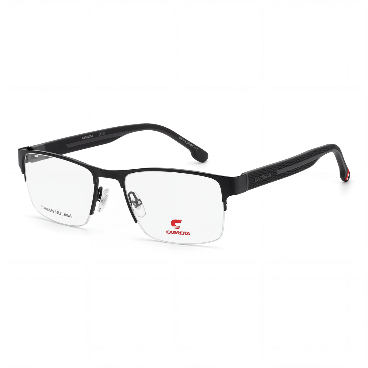 Carrera 8893 Black Grey Rectangle Eyeglasses Unisex, 54mm, Photo 1