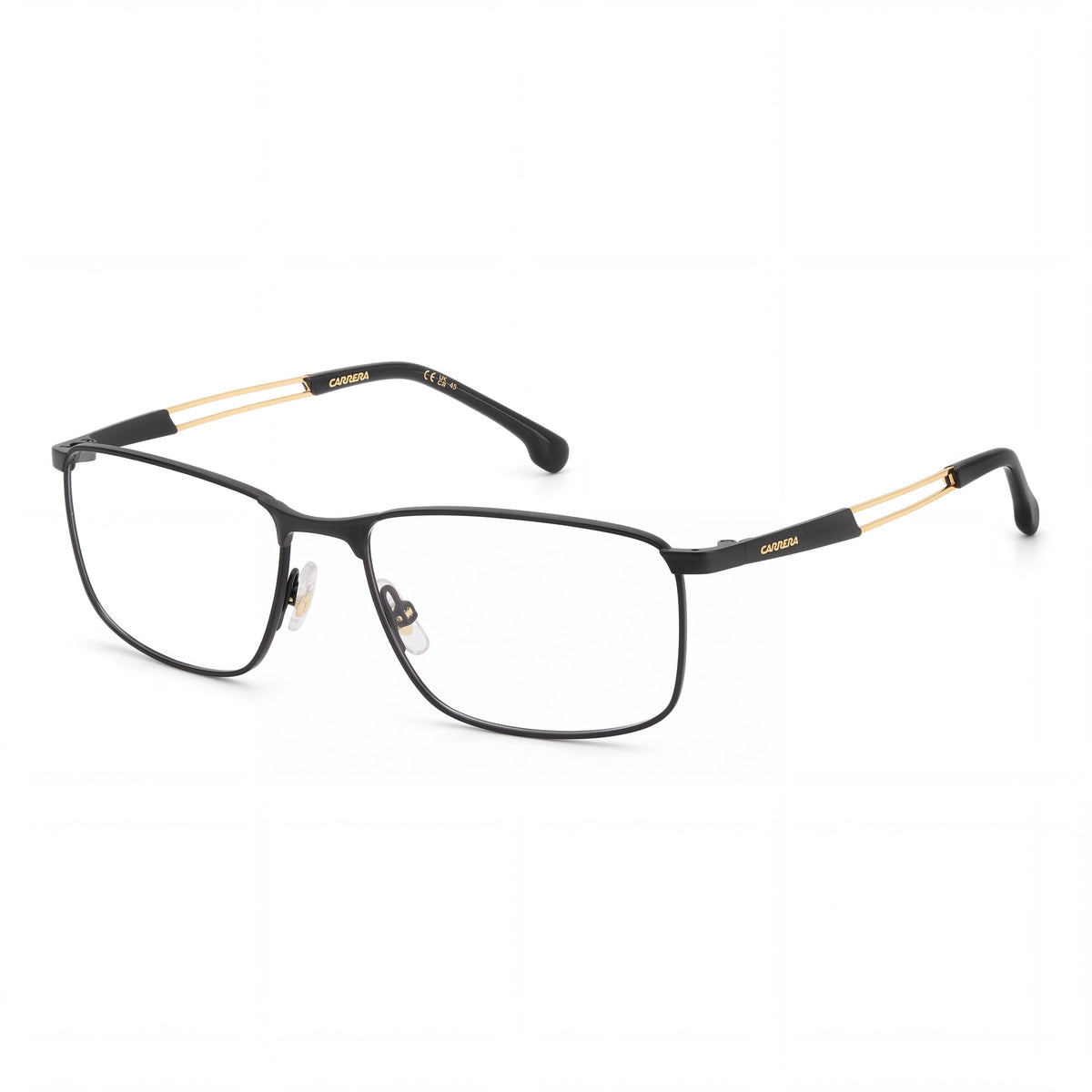 Carrera 8900 Matte Black Gold Rectangle Eyeglasses Unisex, 55mm, Photo 1