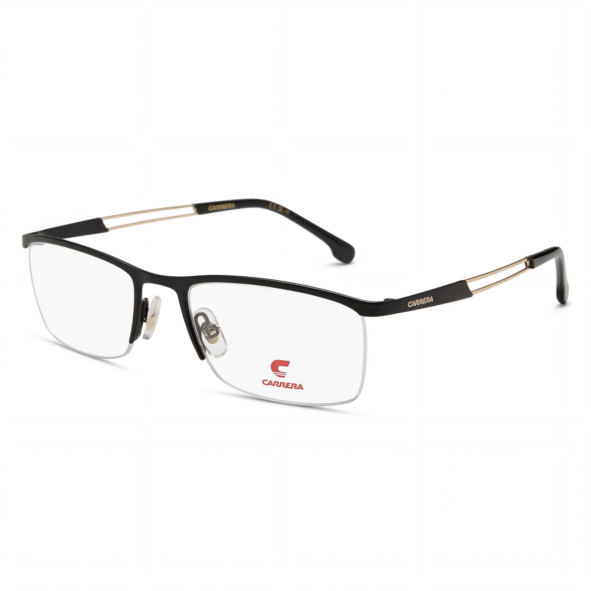 Gafas rectangulares unisex Carrera 8901 negro mate y dorado, 54 mm, Photo 1