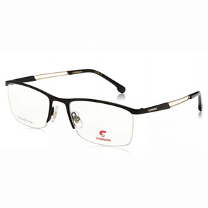 Carrera 8901 Matte Black Gold Rectangle Eyeglasses for Unisex, Alloy Steel frame