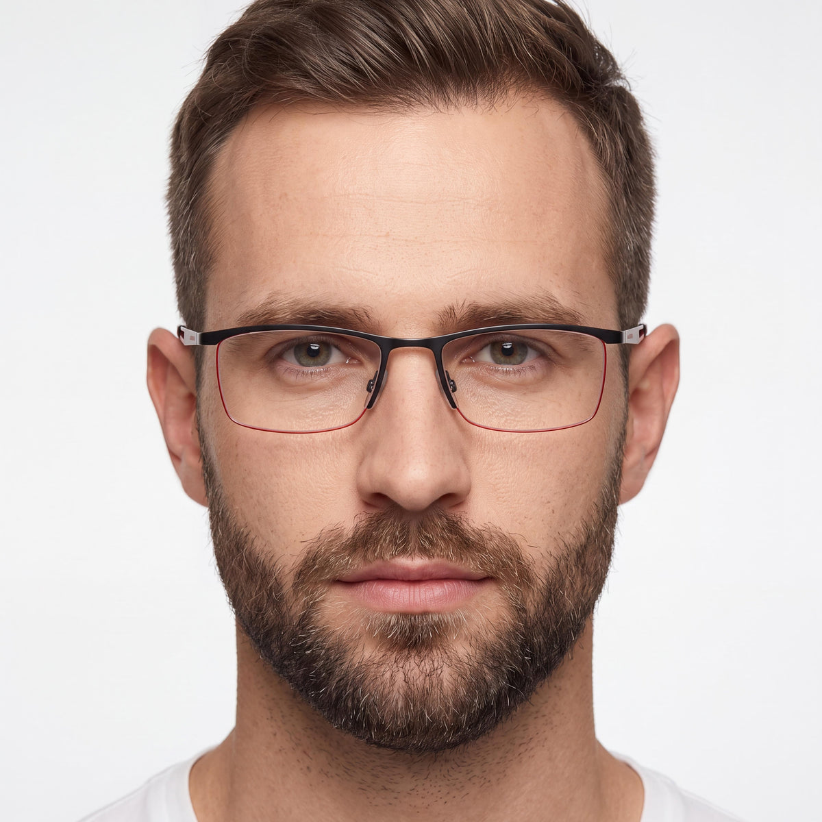 Carrera 8901 Black Red Rectangle Eyeglasses for Men, 54mm, Photo 3