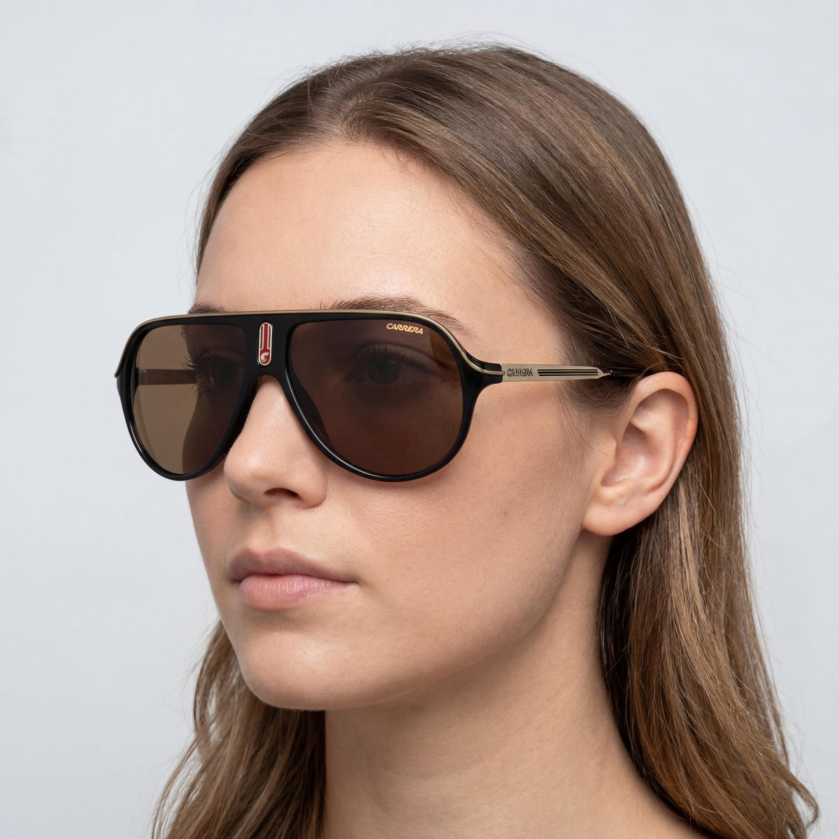 Carrera Casual Unisex Black Gold Polyamide Sunglasses with Gold High Contrast UV Protection Lenses, 62mm, Photo 4