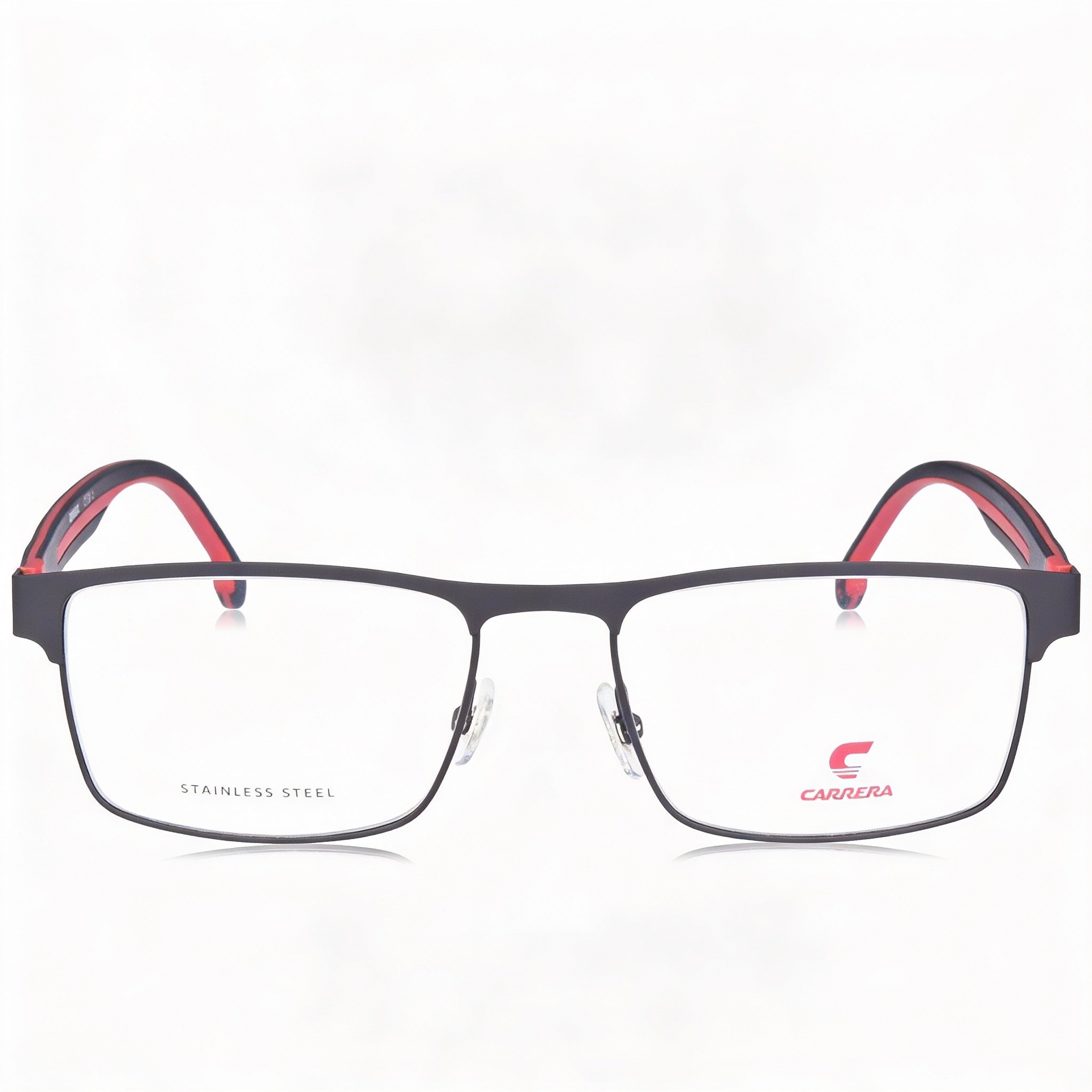 Gafas rectangulares Carrera negras y rojas para hombre, aleación de acero de 55 mm, Photo 2