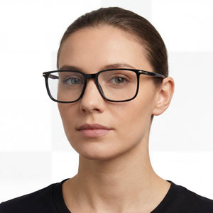 Carrera Rectangle Eyeglasses for Women — interior view, Plastic demo lenses
