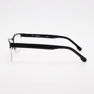 Carrera Rectangle Eyeglasses Unisex — side view, Black Stainless Steel temples