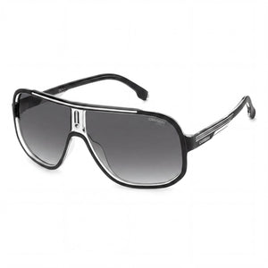 Carrera Black Rectangle Sunglasses Unisex, Black White lens