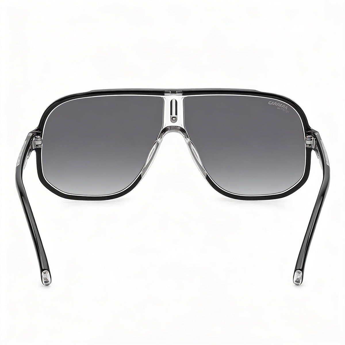 Gafas de sol Carrera modernas unisex con montura y lentes de poliamida en blanco y negro, con protección UV y no polarizadas, 63mm, Photo 4