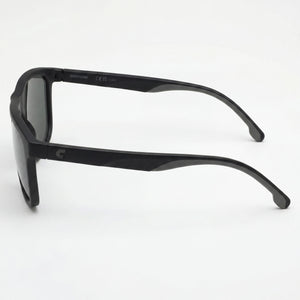 Carrera Rectangle Sunglasses Women — side view, Non-Polarized Matt Black lens