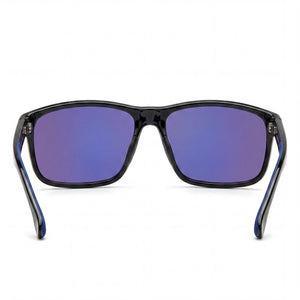Carrera Rectangle Sunglasses Unisex — side view, Non-Polarized Blue Multilayer lens