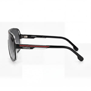 Carrera Rectangle Sunglasses Unisex — side view, Non-Polarized Black lens