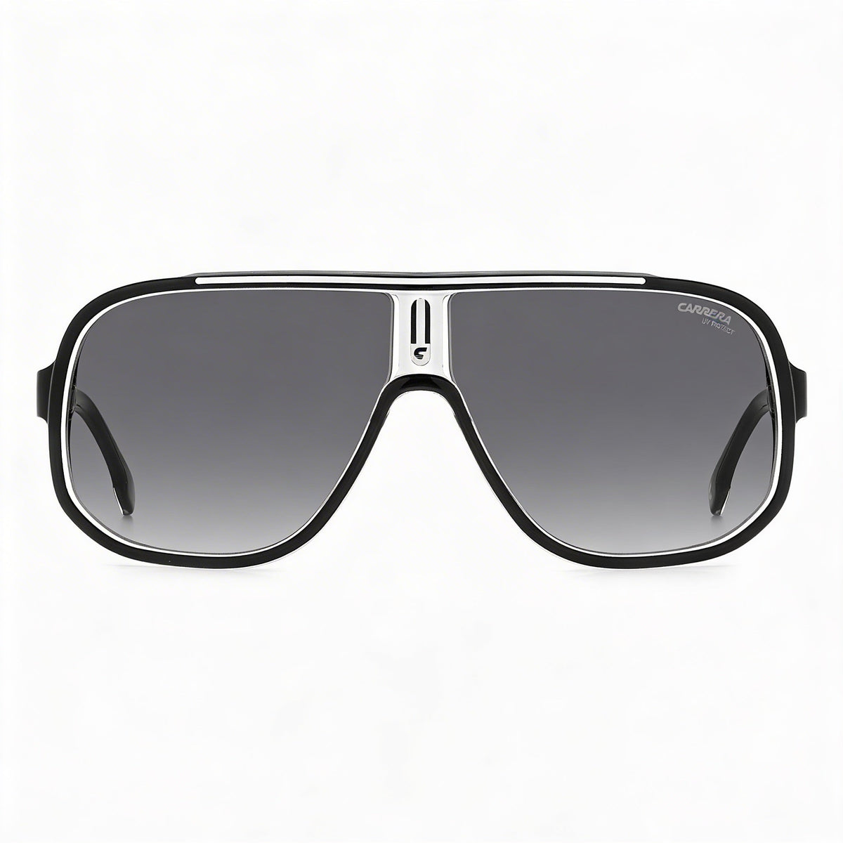 Gafas de sol Carrera modernas unisex con montura y lentes de poliamida en blanco y negro, con protección UV y no polarizadas, 63mm, Photo 3