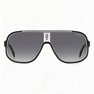 Carrera Rectangle Sunglasses Unisex — side view, Non-Polarized Black White lens