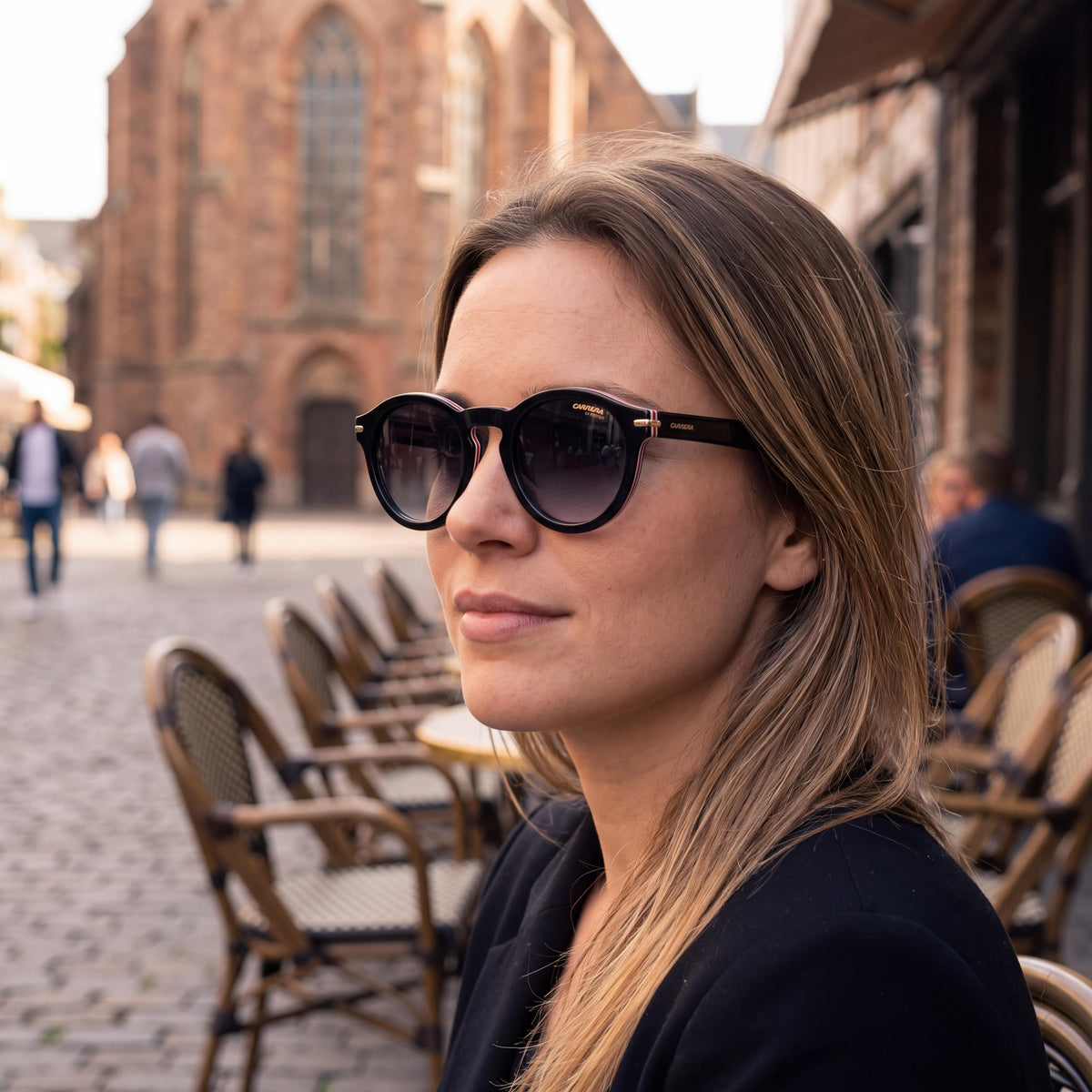 Carrera Black white / grey shaded Shield Sunglasses for Women, 48mm, Photo 3