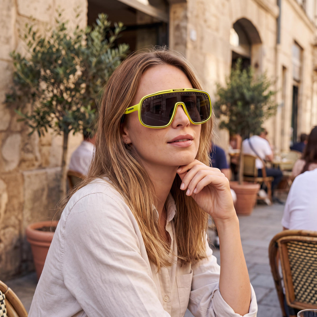 Carrera C Sport 02/S Mask Yellow Black Shield Sunglasses Unisex, Photo 4