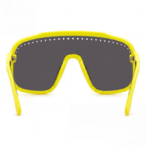 Carrera C Sport 02/S Mask Shield Sunglasses Unisex — side view, Non-Polarized Yellow Black lens