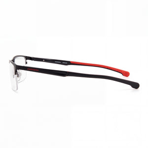 Carrera Carduc 009 Rectangle Eyeglasses Unisex — side view, Black Alloy Steel temples