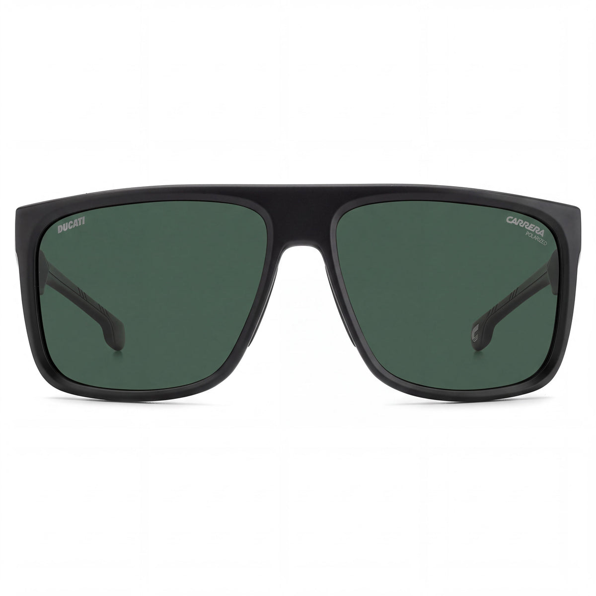 Gafas de sol Unisex Carrera CARDUC 011/S, montura cuadrada de propionato en color negro, lentes verdes sólidas con protección UV, graduables, 61 mm, Photo 2