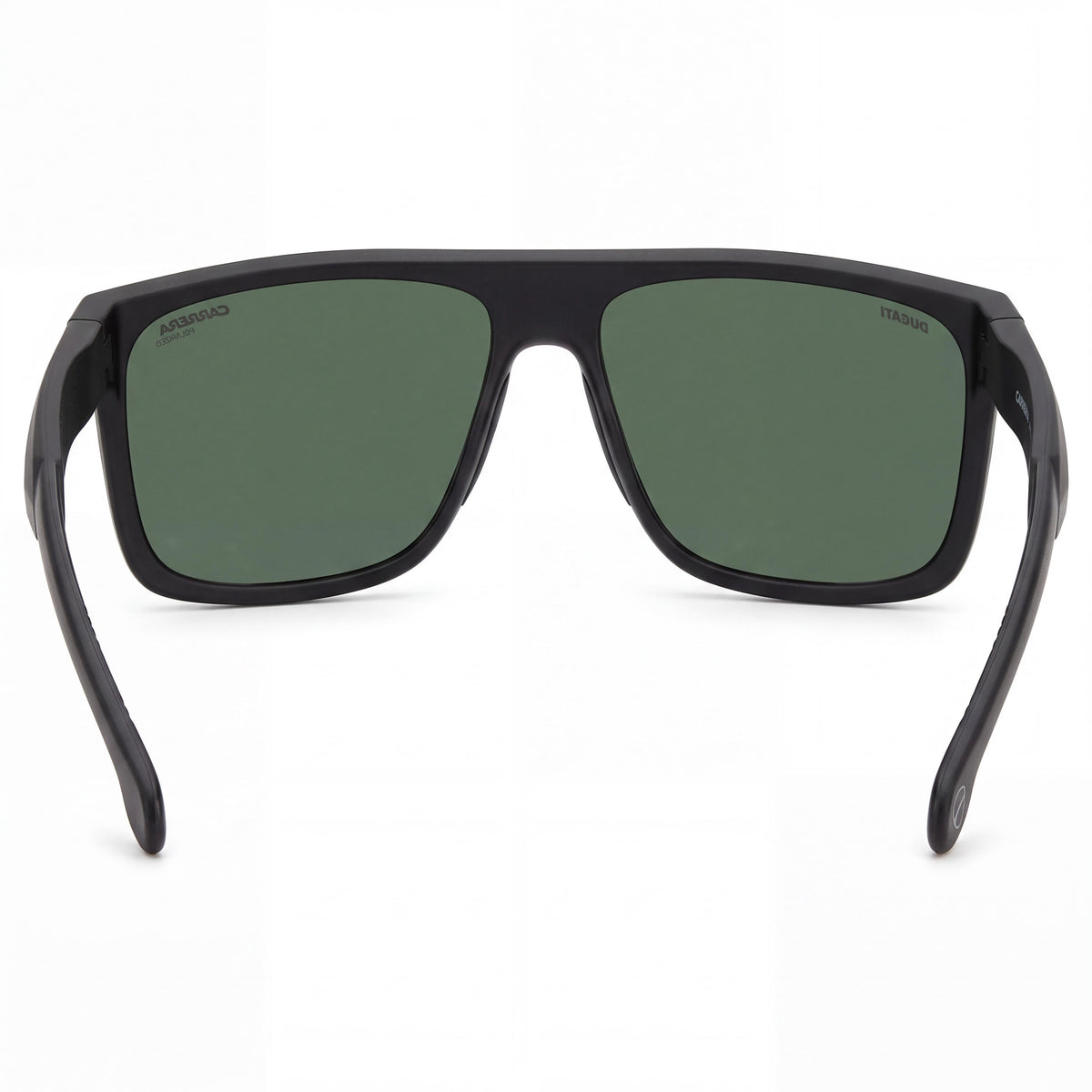 Gafas de sol Unisex Carrera CARDUC 011/S, montura cuadrada de propionato en color negro, lentes verdes sólidas con protección UV, graduables, 61 mm, Photo 3