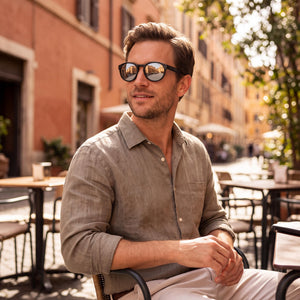 Carrera Carduc 012/s Round Sunglasses for Men — interior view, Non-Polarized lens detail
