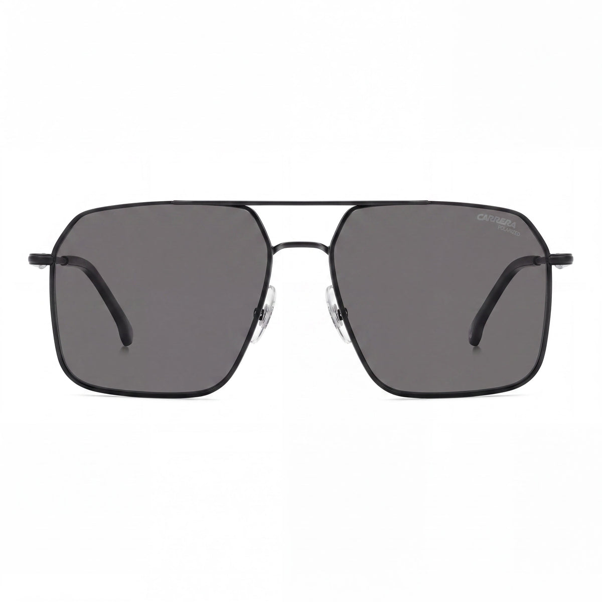 Carrera Casual Gafas de sol para hombre de acero inoxidable negro mate con lentes polarizadas grises UV 400 59-16-145, Photo 2