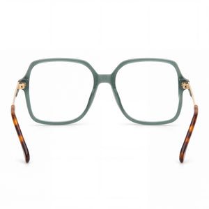 Carrera Casual Square Eyeglasses Women — side view, Green Acetate temples