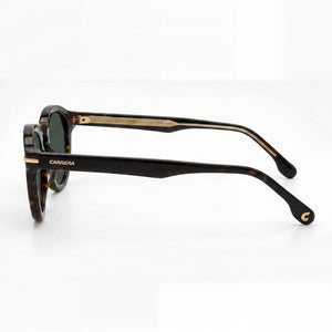 Carrera Casual Round Sunglasses Men — side view, Non-Polarized Havana lens