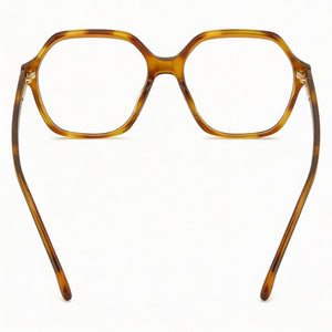 Carrera Casual Square Eyeglasses Women — side view, Havana Acetate temples