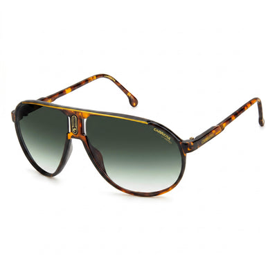 Carrera Champion65/N 00UC9K Brown Aviator Unisex Sunglasses, Green Shaded lens