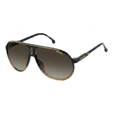Carrera CHAMPION65/N "DCC/HA" Black Aviator Unisex Sunglasses, Brown Gradient lens