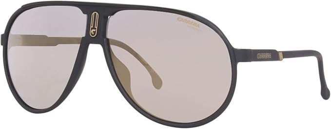 Carrera CHAMPION65/N Black Aviator Sunglasses Unisex, Grey Bronze Mirror lens