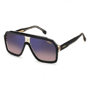 Carrera Classic Black Aviator Sunglasses Unisex, Brown Shaded Blue Mirror lens