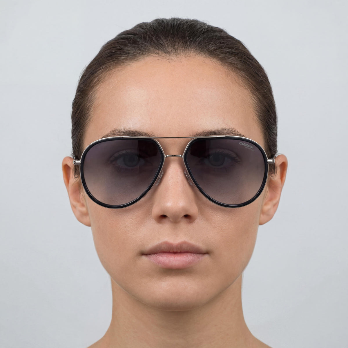 Gafas de sol Carrera 295/S Classic unisex de acero inoxidable con protección UV, armazón gris y negro degradado, lentes gris oscuro degradado 58 mm, Photo 5